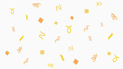 紙吹雪とリボンの背景　 
背景白色