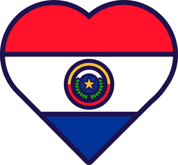Obraz premium Paraguay Flag Festive Patriot Heart Outline Icon