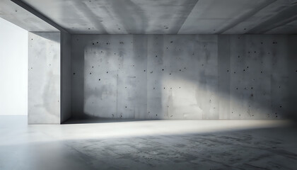 empty room interior, Abstract Empty Concrete Room Interior With Light Beam On Wall. 3d rendering,  urban, gray, nobody, brick, design,  AI generated	