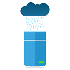 container for collecting rainwater. flat design