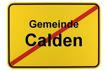 Illustration eines Ortsschildes der Gemeinde Calden in Hessen