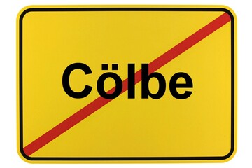 Illustration eines Ortsschildes der Gemeinde Cölbe in Hessen