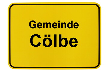 Illustration eines Ortsschildes der Gemeinde Cölbe in Hessen