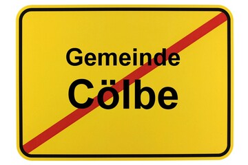 Illustration eines Ortsschildes der Gemeinde Cölbe in Hessen