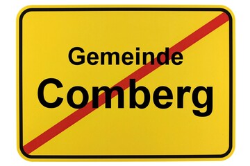 Illustration eines Ortsschildes der Gemeinde Comberg in Hessen