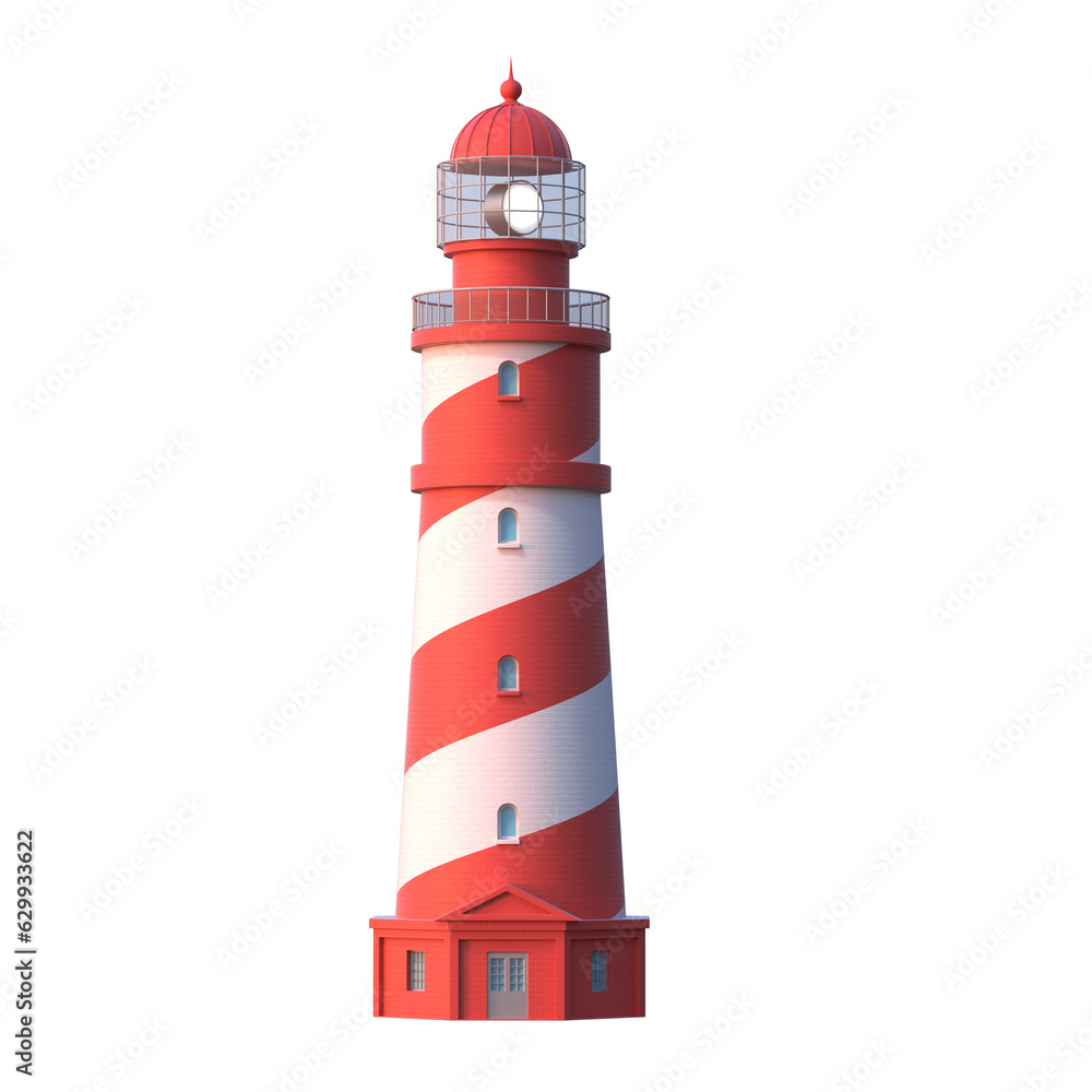 Fototapete lighthouse isolated from background 3d rendering