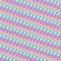 Seamless pattern abstract shape of a Duck in pink, green, and purple pastel color, Vector for fabric, wrapping, wallpaper, textile