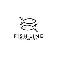 Fresh Fish Line icon vector, Fish logo template