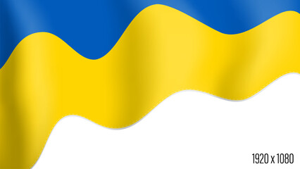 Ukrainian country flag realistic independence day background. Ukraine commonwealth banner in motion waving, fluttering in wind. Festive patriotic HD format template for independence day