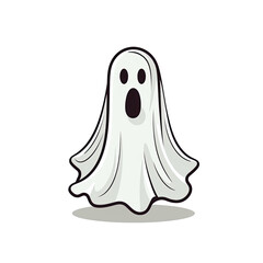 halloween ghost illustration on a white background