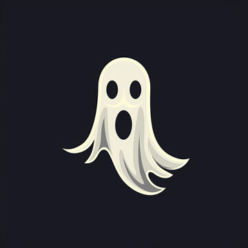 illustration of a halloween ghost on a black background