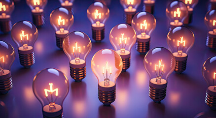 light bulb on the purple and pink background