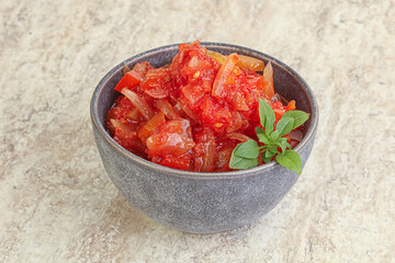Hungary vegetarian Lecho with vegetables