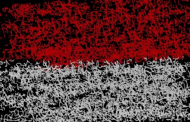 Bendera Grunge Indonesia. Bendera Indonesia dengan tekstur grunge. Goresan kuas.