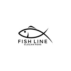 Fresh Fish Line icon vector, Fish logo template