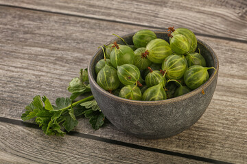 Natural ripe gooseberry heap in the bowl