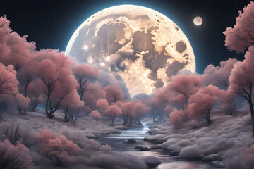 landscape with moon