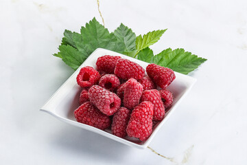 Rope sweet juicy raspberry heap