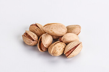 Salted tasty pistachio nuts heap