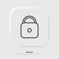 3D padlock, lock or locked icon for social media, mobile application, password, UI template. website