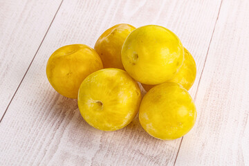 Yellow sweet plum heap fruit