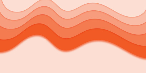 Orange Paper Cut Waves Background