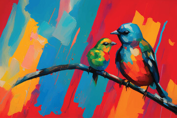 painting abstract bird vector watercolor hand painted; Generative AI illustration.