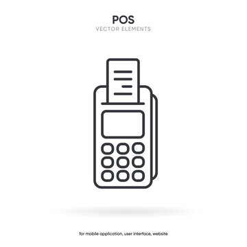 Terminal icon in line style. Vector icon banking, payment methods and finance related line icons set with pos terminal symbol.