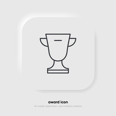 Premium award icons in line style. High quality outline symbol of achievement. Modern linear pictogram cup. Stroke vector illustration on a white background.
