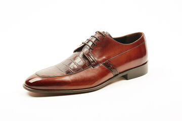 Classic, leather mens shoes on white isolated background