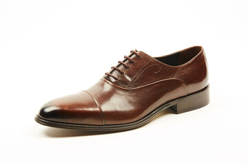 Classic, leather mens shoes on white isolated background