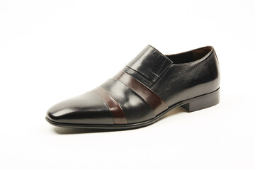 Classic, leather mens shoes on white isolated background