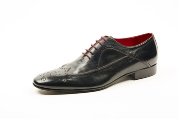 Classic, leather mens shoes on white isolated background