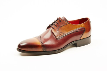 Classic, leather mens shoes on white isolated background