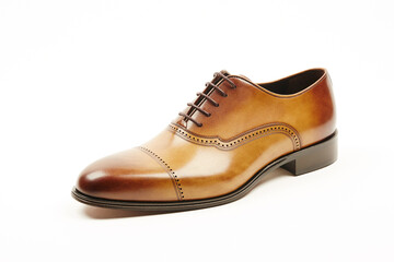 Classic, leather mens shoes on white isolated background