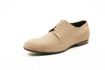 Classic, leather mens shoes on white isolated background