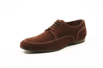 Classic, leather mens shoes on white isolated background