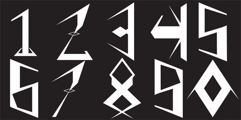 Fototapeta premium assorted digital custom vector numbers. minimum. Color gradation. Dark. Banner Network. 3d effect. Design. futuristic. Paper cut or effect. Luxury. Premium. (31)