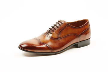 Classic, leather mens shoes on white isolated background