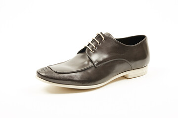 Classic, leather mens shoes on white isolated background