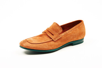 Classic, leather mens shoes on white isolated background