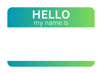 name badge template with gradient color background. hello my name is blank template © Fahad Ayub