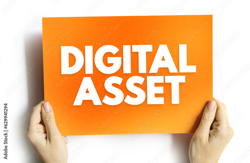 Poster digital asset is anything that exists only in digital form and comes with a distinct usage right, te