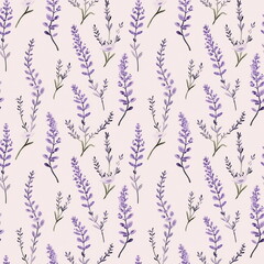 Seamless background of tender watercolor lavender on ivory beige