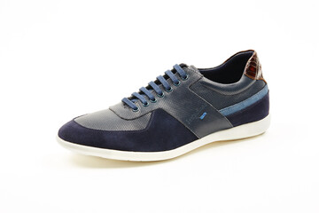 Handmade high quality Italian mens casual shoes on a  white isolated background.