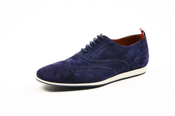 Handmade high quality Italian mens casual shoes on a  white isolated background.