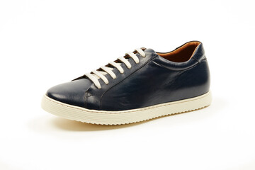 Handmade high quality Italian mens casual shoes on a  white isolated background.