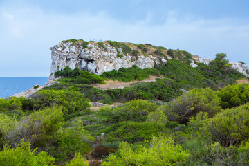 Calo des Moro, Majorca, Spain. Beautiful beach landscape, exotic tropical island nature, blue sea water, ocean waves, summer holidays vacation.