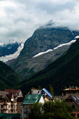 Fototapeta na wymiar mountain village in the mountains