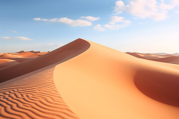 Fototapeta na wymiar Generative AI a desert landscape with sand dunes